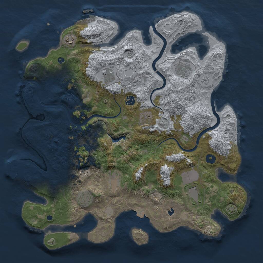 Rust Map: Procedural Map, Size: 4000, Seed: 681533732, 15 Monuments