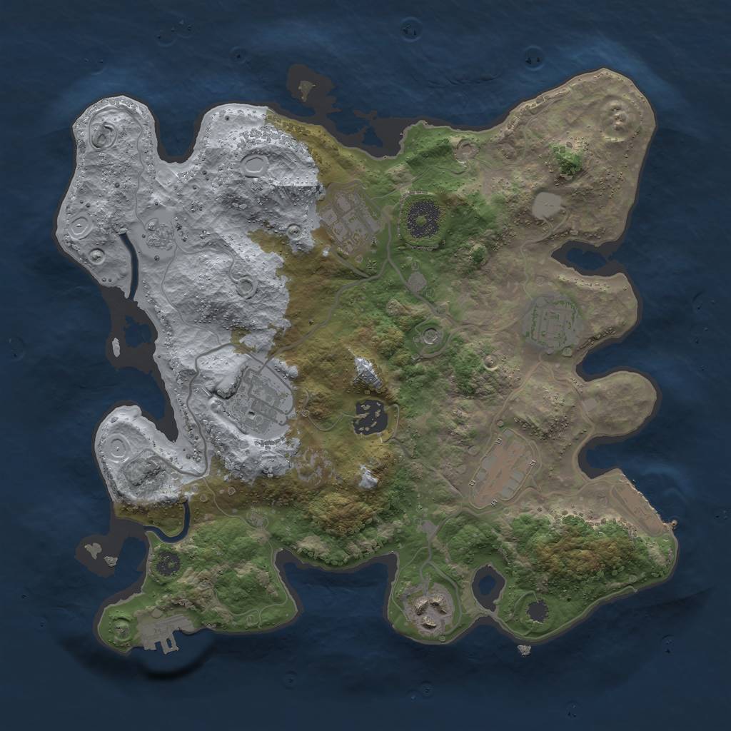 Rust Map: Procedural Map, Size: 3000, Seed: 317059372, 15 Monuments