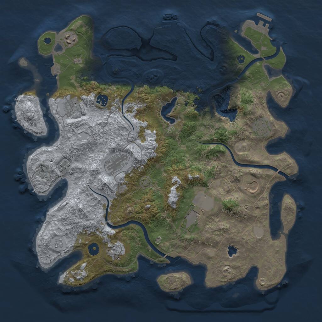 Rust Map: Procedural Map, Size: 4096, Seed: 1515908623, 15 Monuments