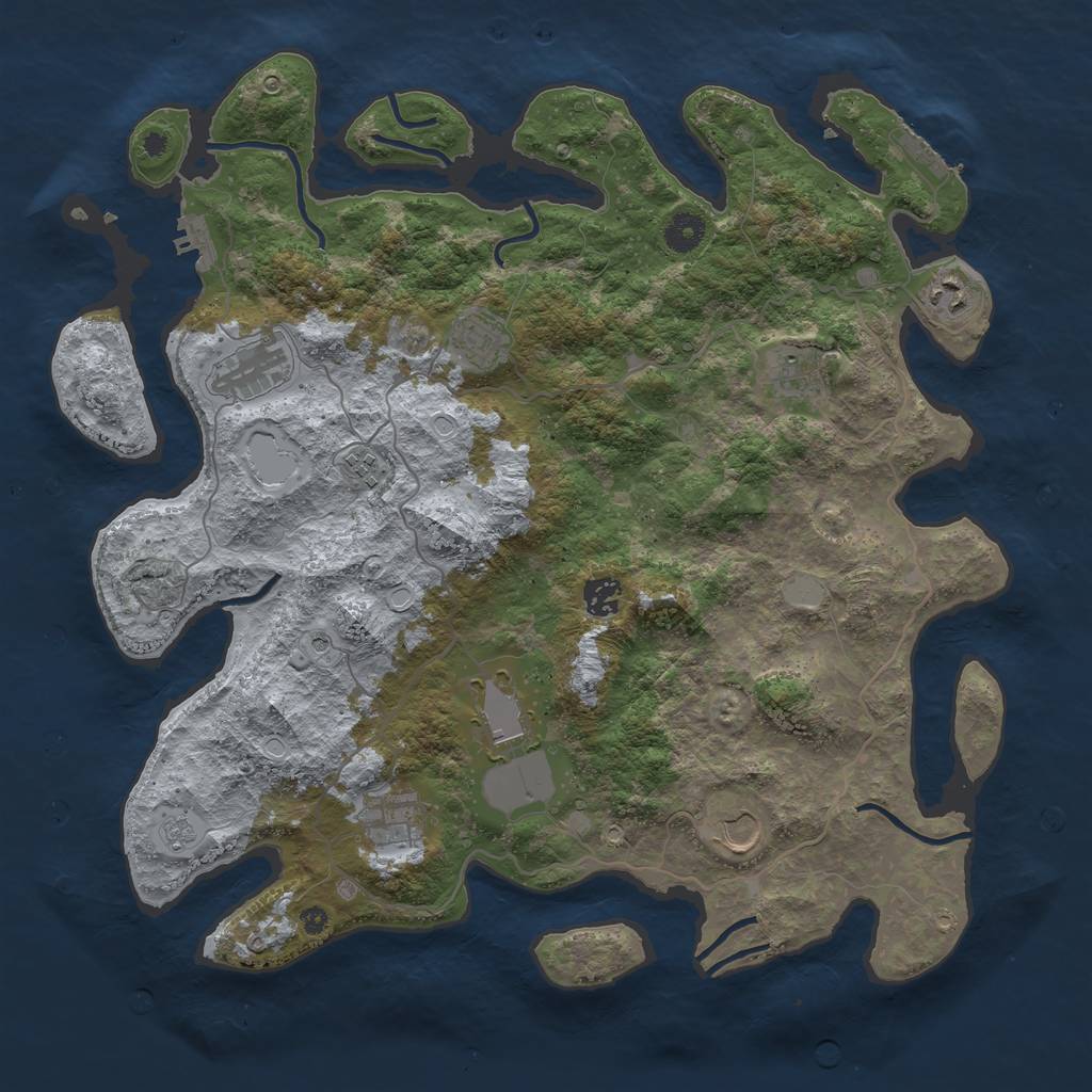 Rust Map: Procedural Map, Size: 4096, Seed: 1515908623, 18 Monuments