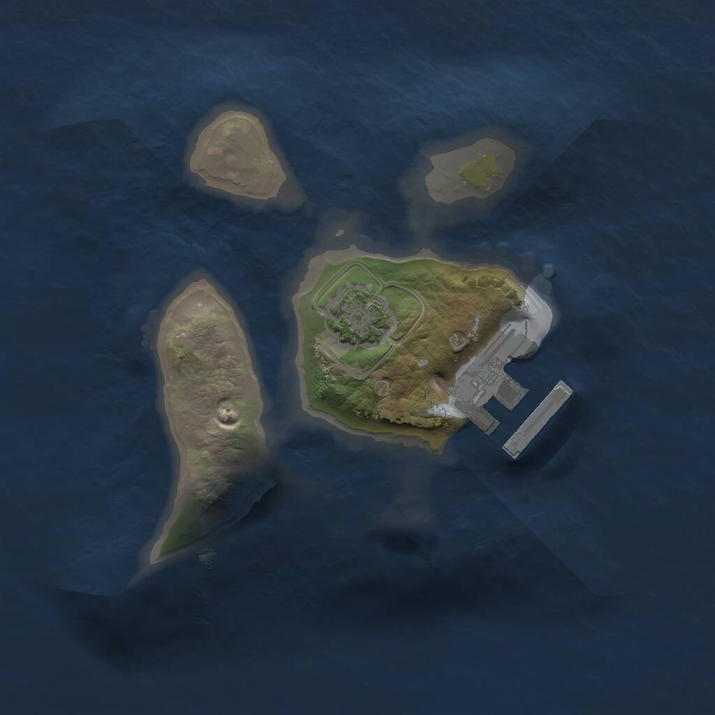 Rust Map: Procedural Map, Size: 1600, Seed: 1600, 3 Monuments
