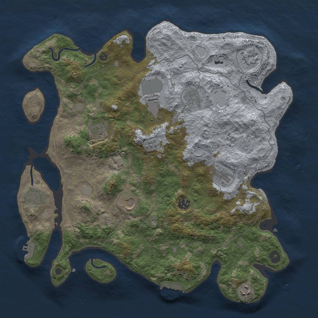 Rust Map: Procedural Map, Size: 4000, Seed: 95261984, 19 Monuments