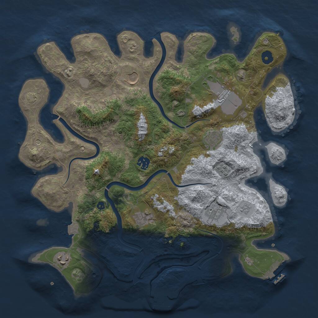 Rust Map: Procedural Map, Size: 3800, Seed: 18218, 14 Monuments