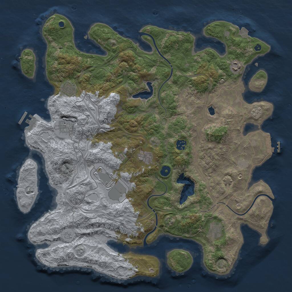 Rust Map: Procedural Map, Size: 4250, Seed: 1238556796, 14 Monuments