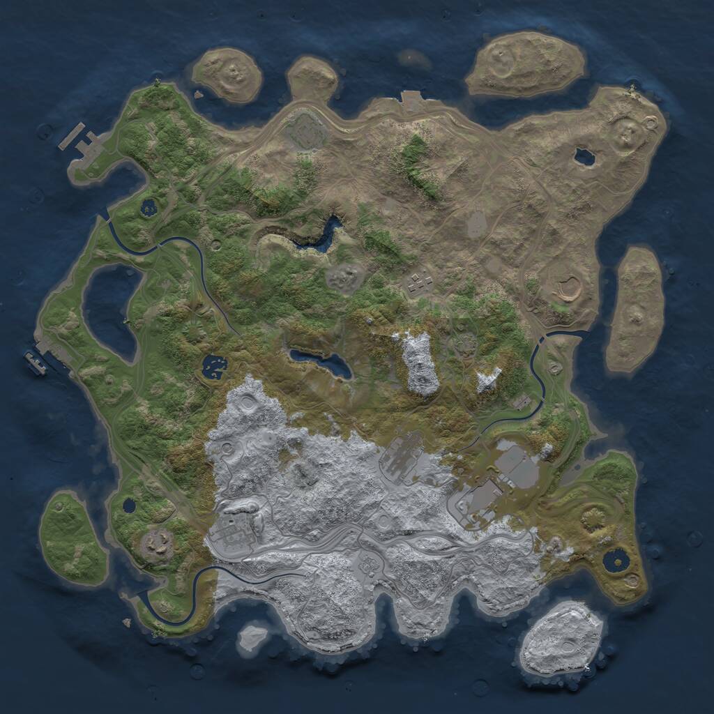 Rust Map: Procedural Map, Size: 4250, Seed: 22559346, 14 Monuments