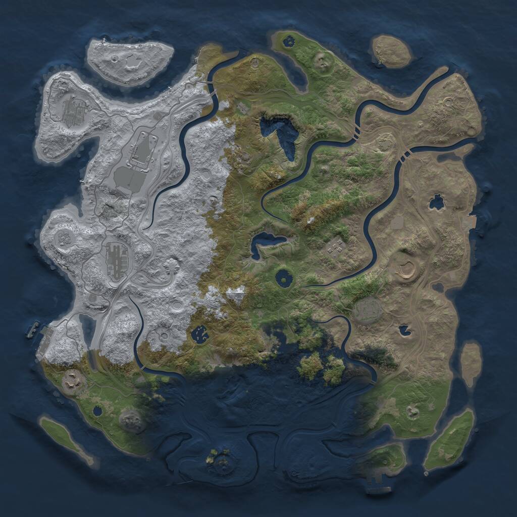 Rust Map: Procedural Map, Size: 4500, Seed: 1311992720, 16 Monuments