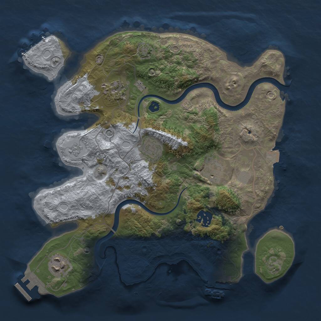 Rust Map: Procedural Map, Size: 3000, Seed: 831730893, 11 Monuments