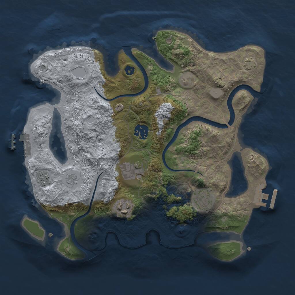 Rust Map: Procedural Map, Size: 3000, Seed: 5803746, 10 Monuments
