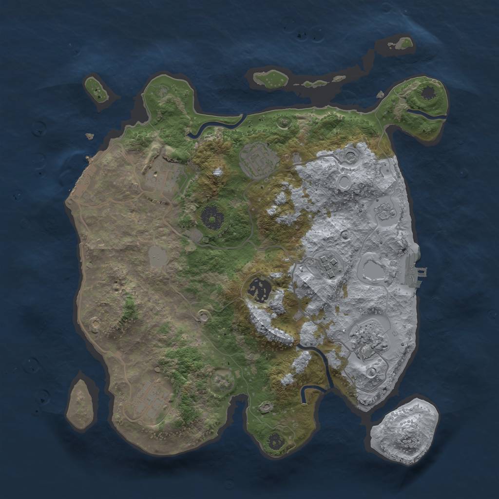Rust Map: Procedural Map, Size: 3200, Seed: 182462146, 15 Monuments