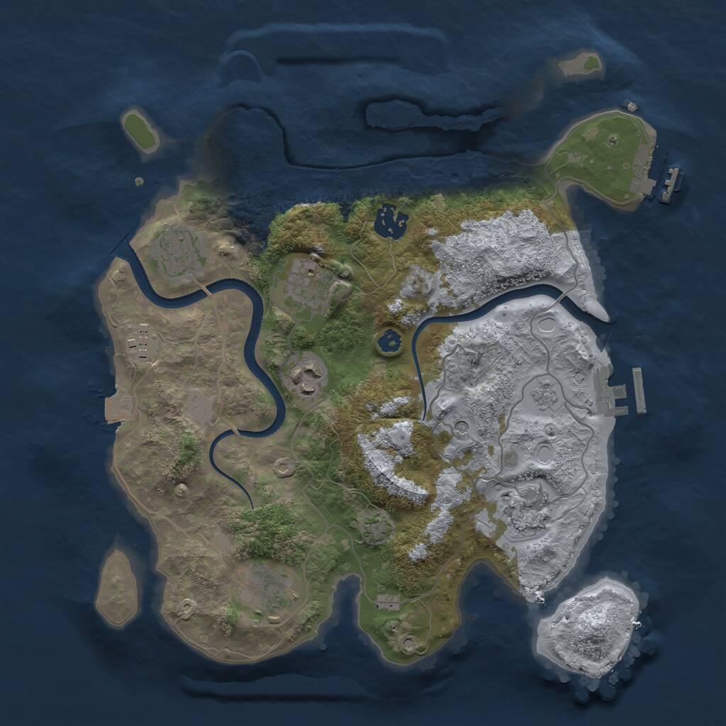 Rust Map: Procedural Map, Size: 3200, Seed: 182462146, 13 Monuments