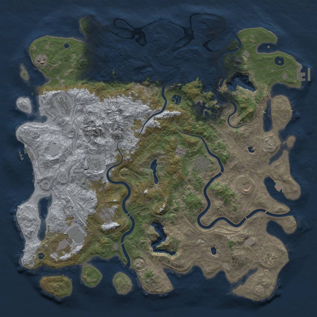 Rust Map: Procedural Map, Size: 5000, Seed: 937439199, 17 Monuments