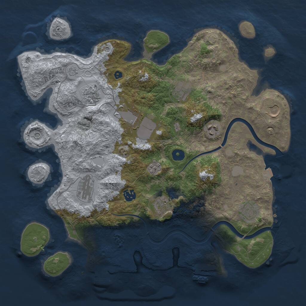 Rust Map: Procedural Map, Size: 3750, Seed: 1598124322, 16 Monuments