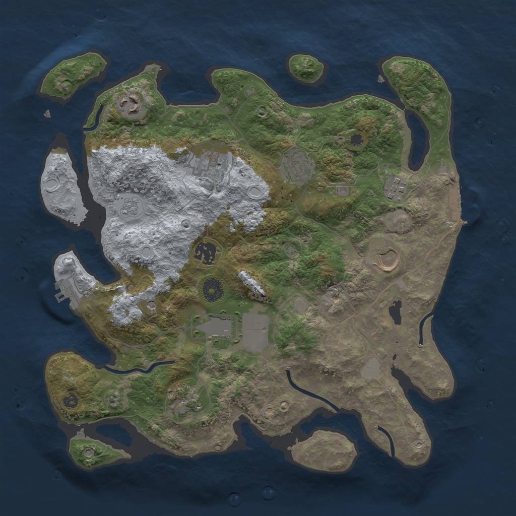 Rust Map: Procedural Map, Size: 3500, Seed: 8008135, 17 Monuments