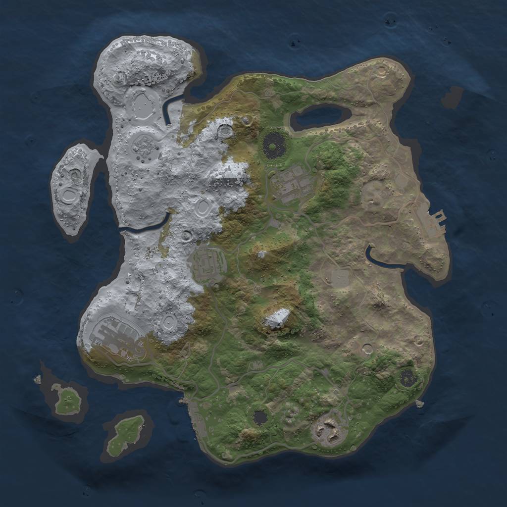 Rust Map: Procedural Map, Size: 3000, Seed: 21031982, 13 Monuments