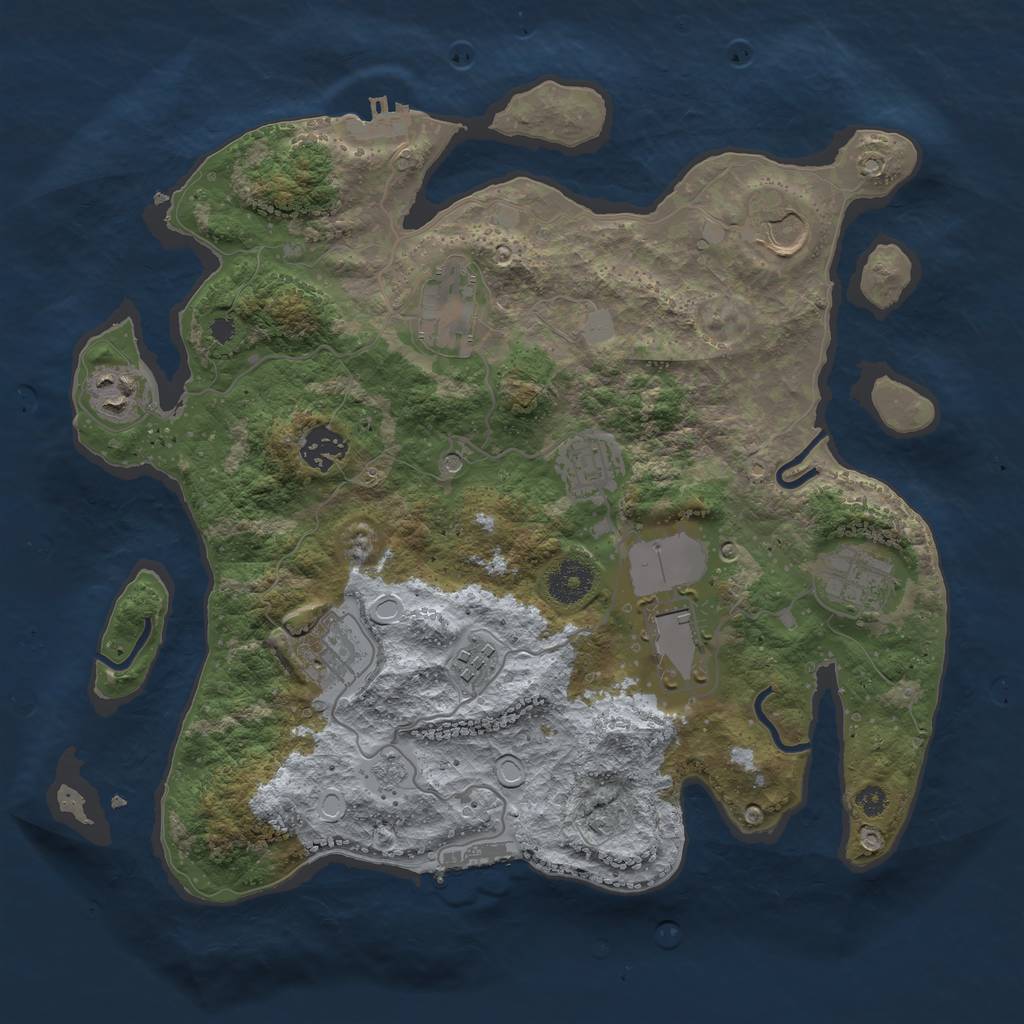 Rust Map: Procedural Map, Size: 3500, Seed: 1175572519, 18 Monuments