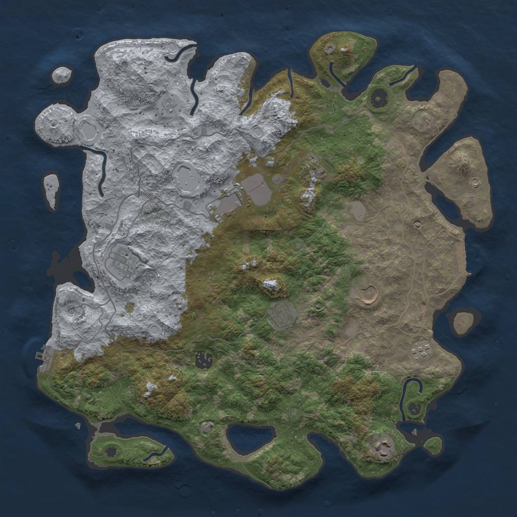 Rust Map: Procedural Map, Size: 4200, Seed: 42, 17 Monuments