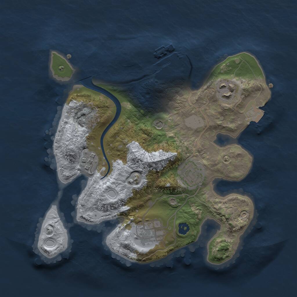 Rust Map: Procedural Map, Size: 2500, Seed: 25384, 7 Monuments