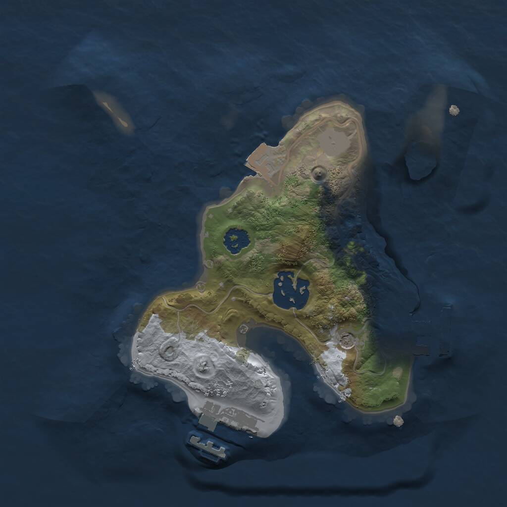 Rust Map: Procedural Map, Size: 2000, Seed: 59321475, 5 Monuments