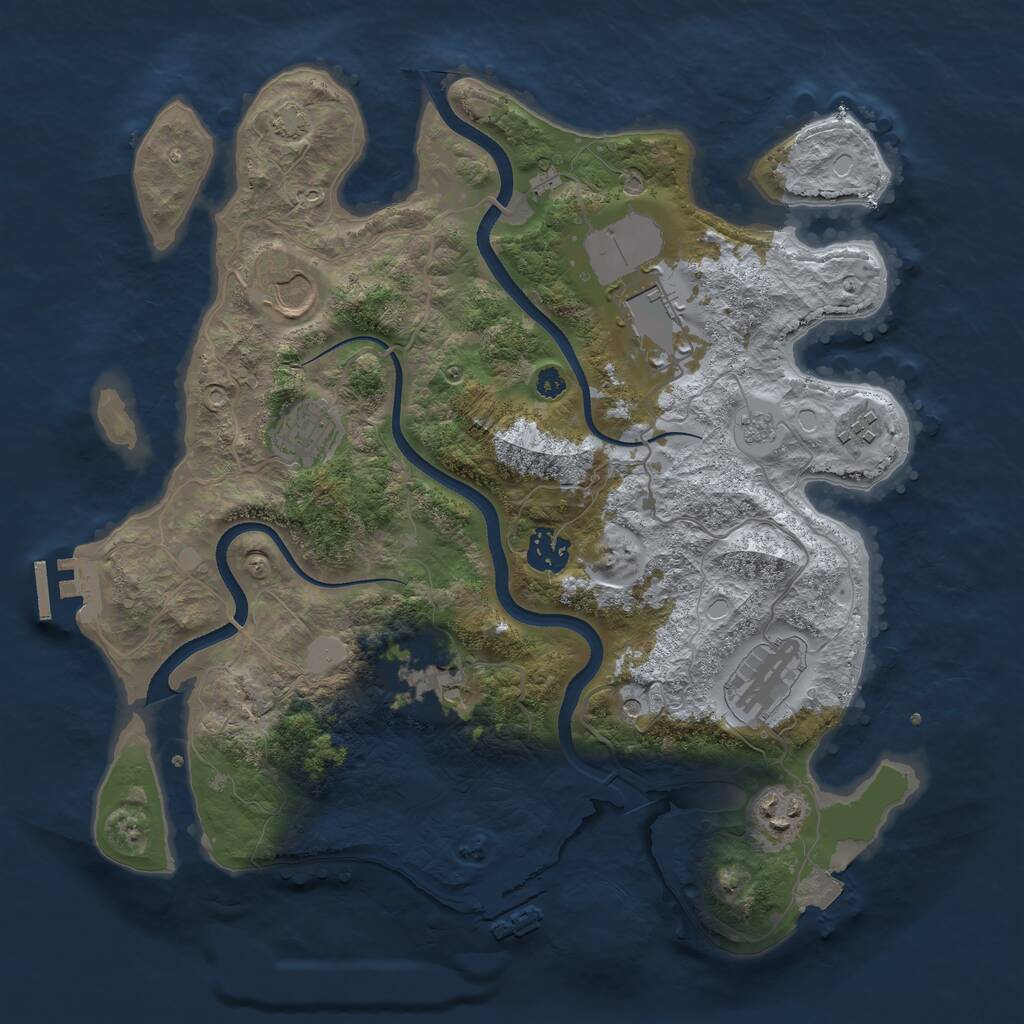 Rust Map: Procedural Map, Size: 3500, Seed: 612907025, 14 Monuments