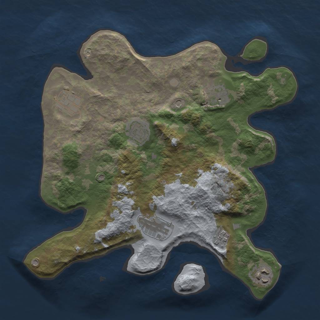 Rust Map: Barren, Size: 3000, Seed: 855338997, 9 Monuments