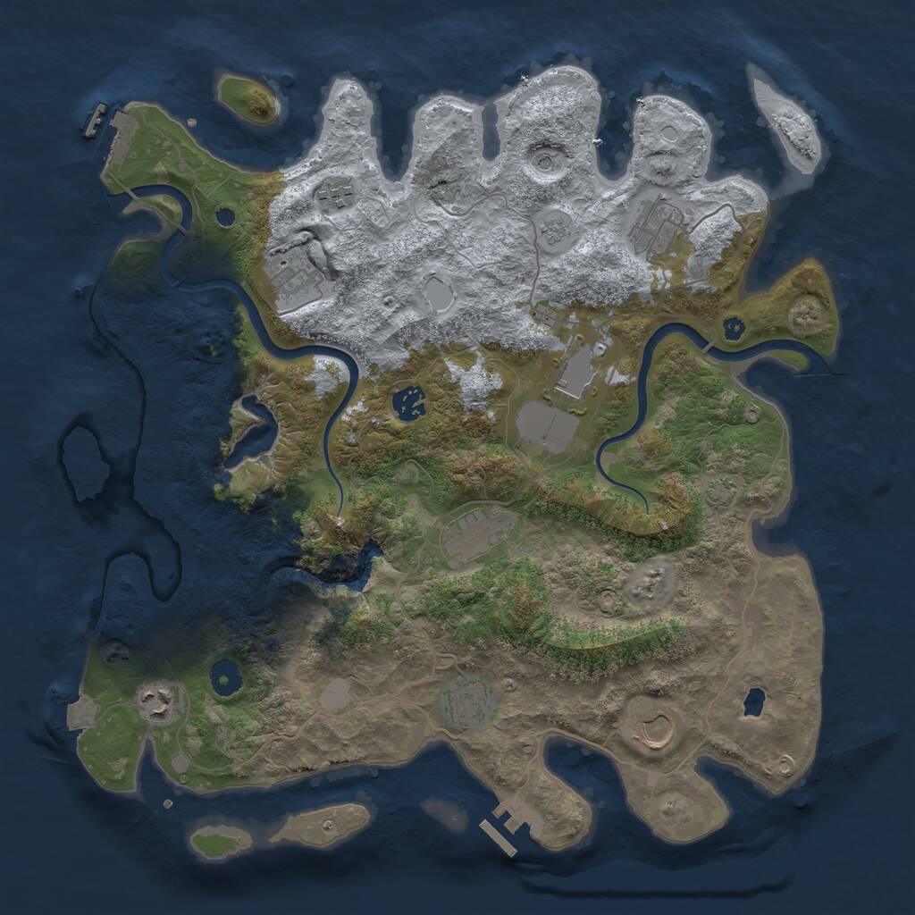 Rust Map: Procedural Map, Size: 4000, Seed: 612352497, 15 Monuments