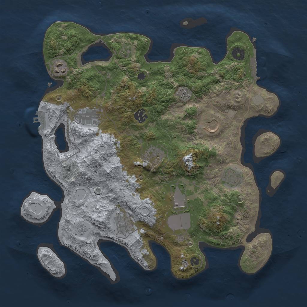 Rust Map: Procedural Map, Size: 3500, Seed: 1716979510, 17 Monuments