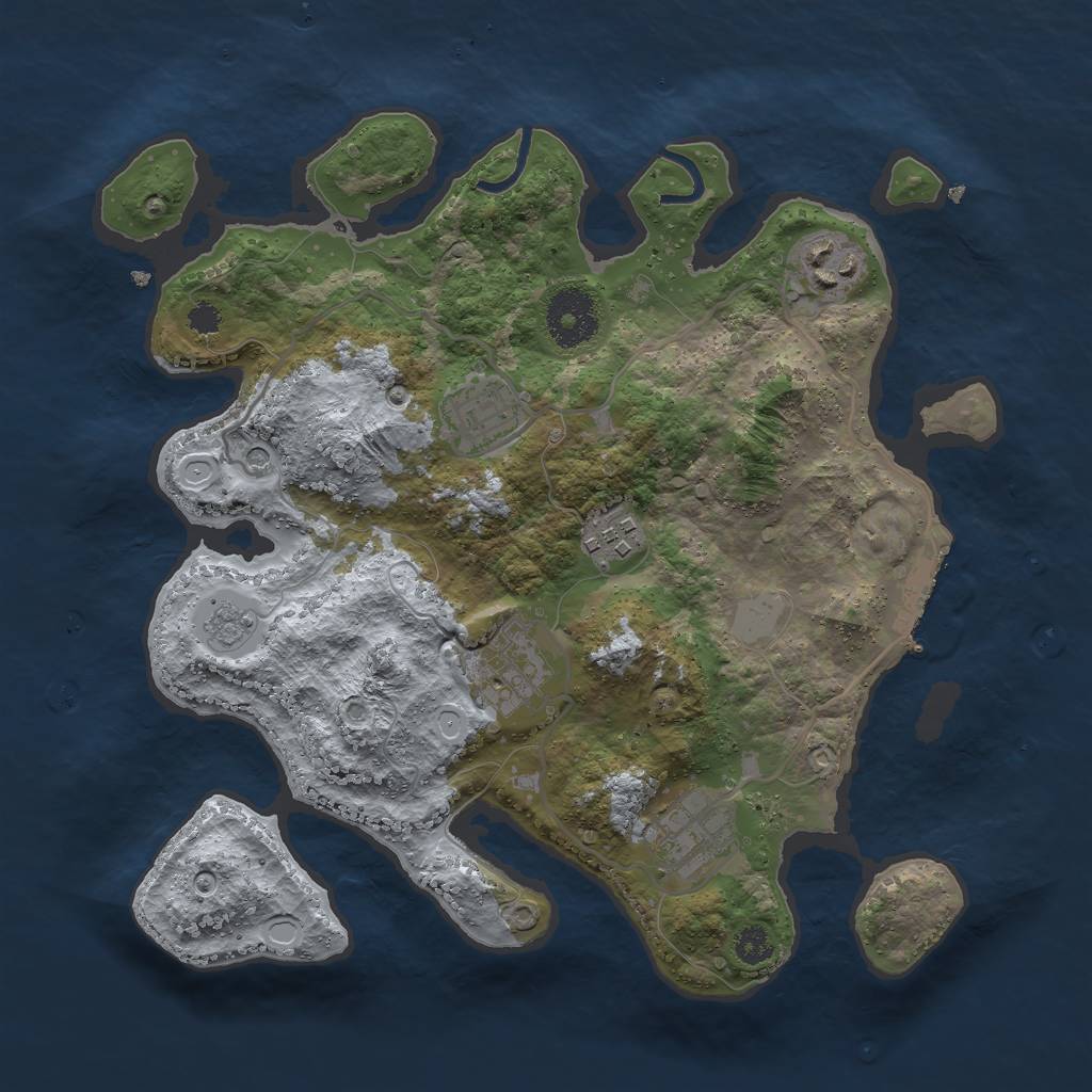 Rust Map: Procedural Map, Size: 3000, Seed: 8495255, 13 Monuments