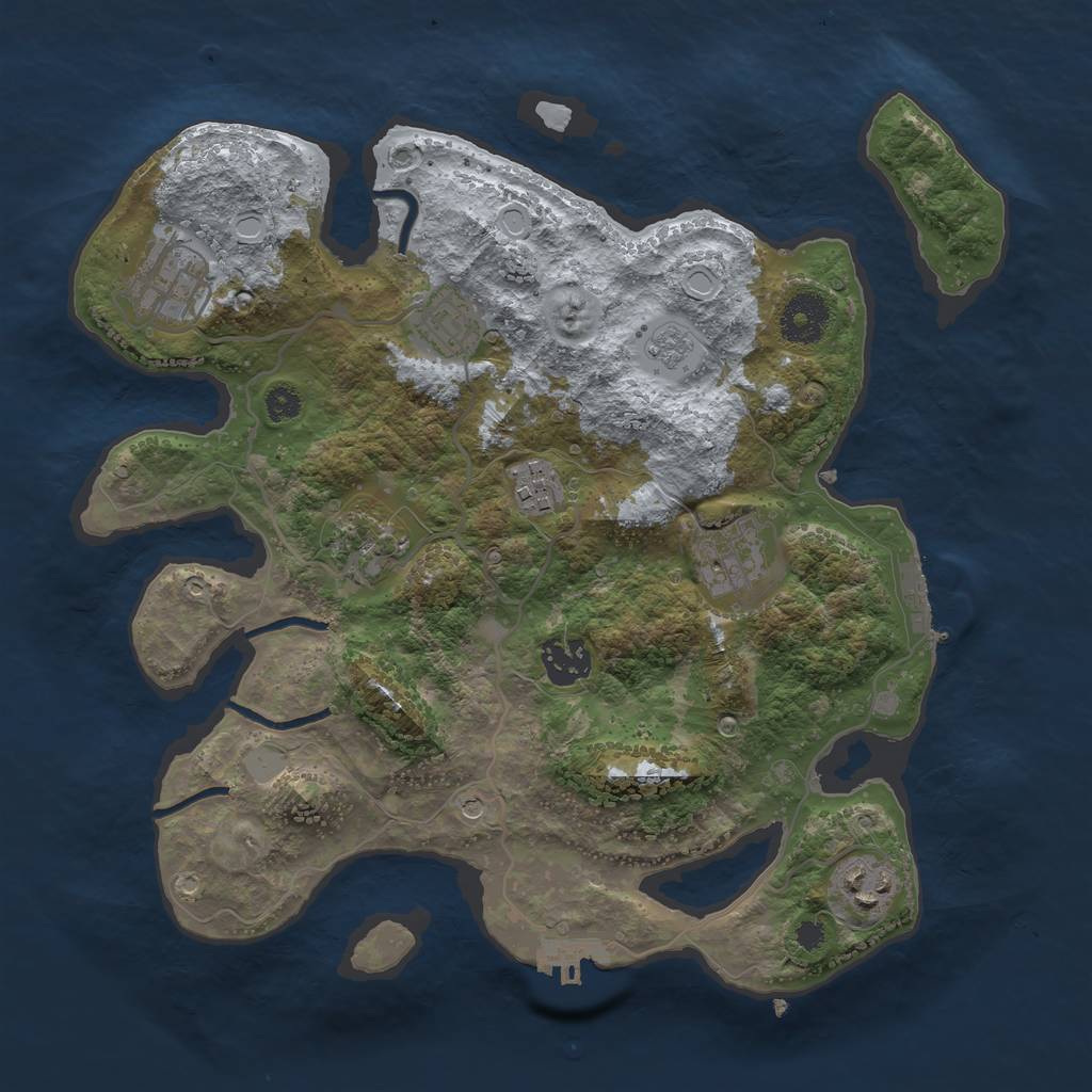 Rust Map: Procedural Map, Size: 3275, Seed: 1873438577, 16 Monuments
