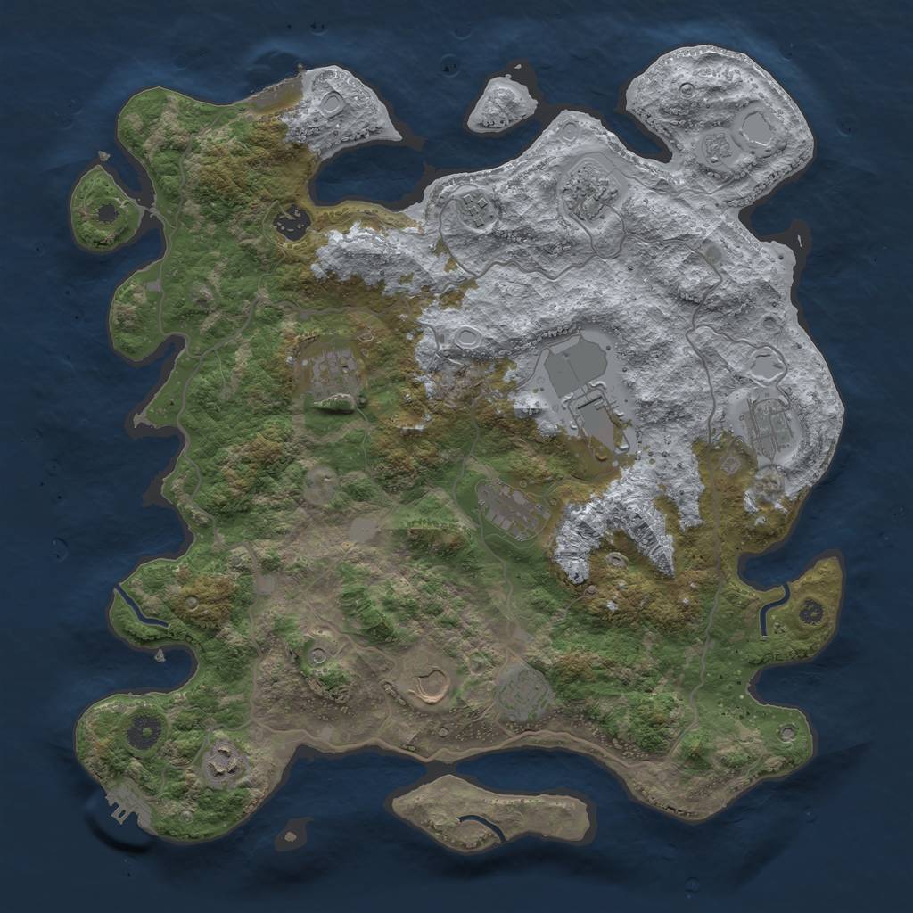 Rust Map: Procedural Map, Size: 4000, Seed: 448858678, 19 Monuments