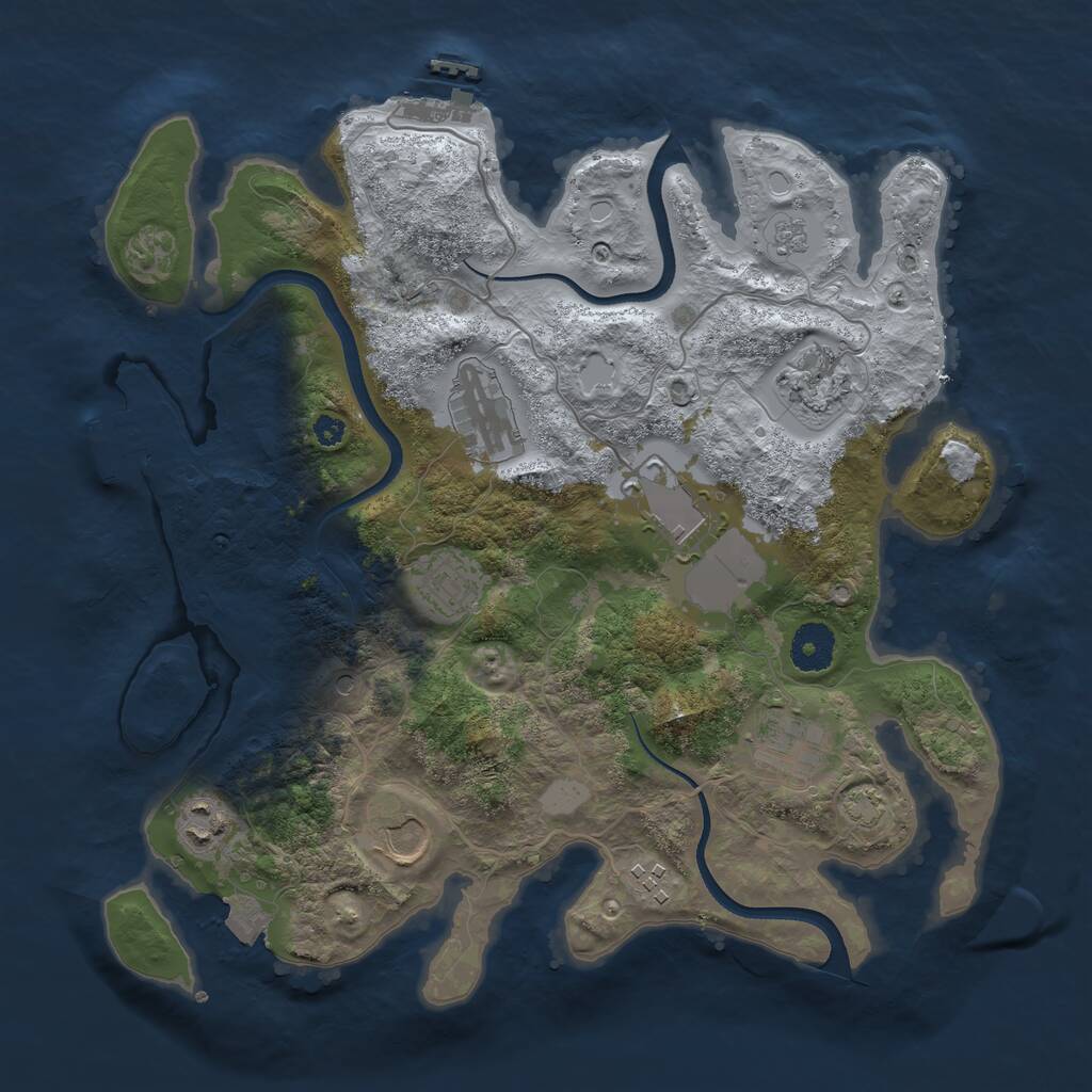 Rust Map: Procedural Map, Size: 3500, Seed: 2101141590, 14 Monuments