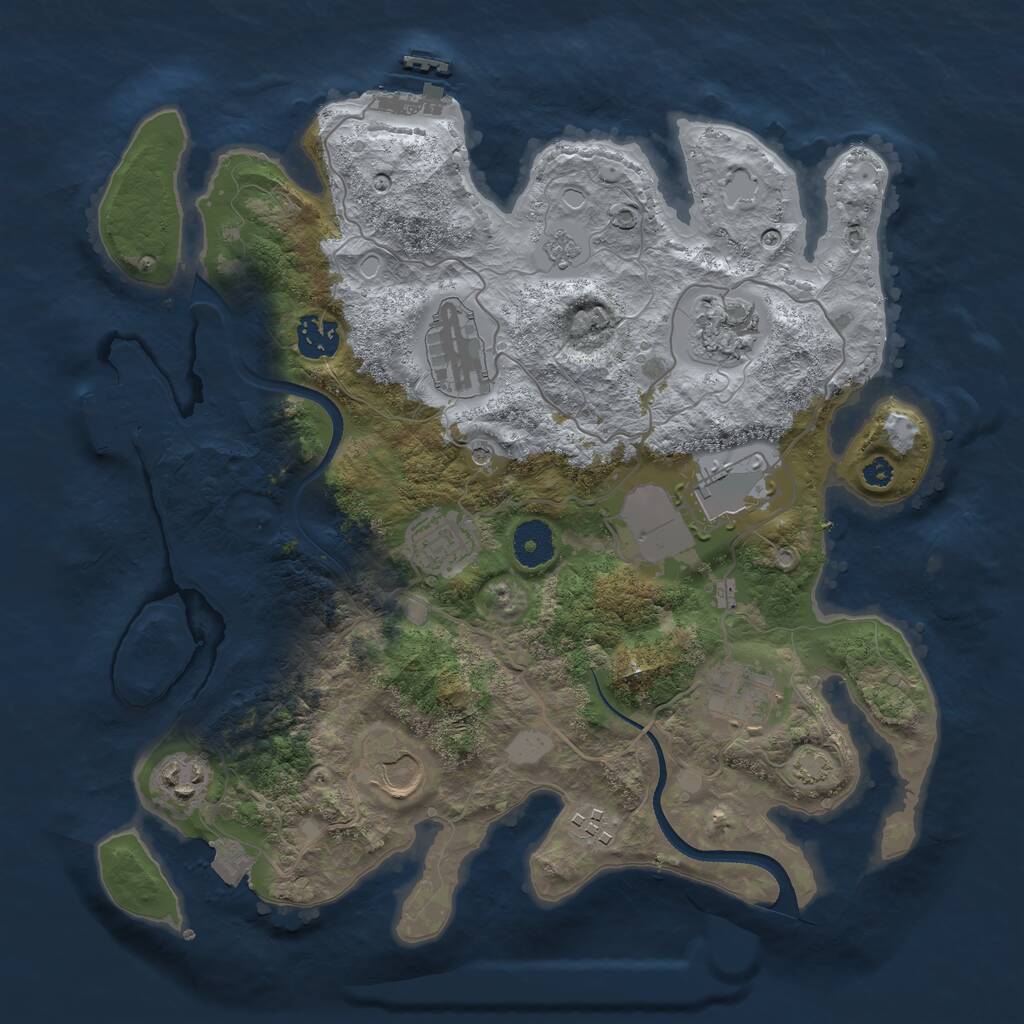 Rust Map: Procedural Map, Size: 3500, Seed: 2101141590, 15 Monuments