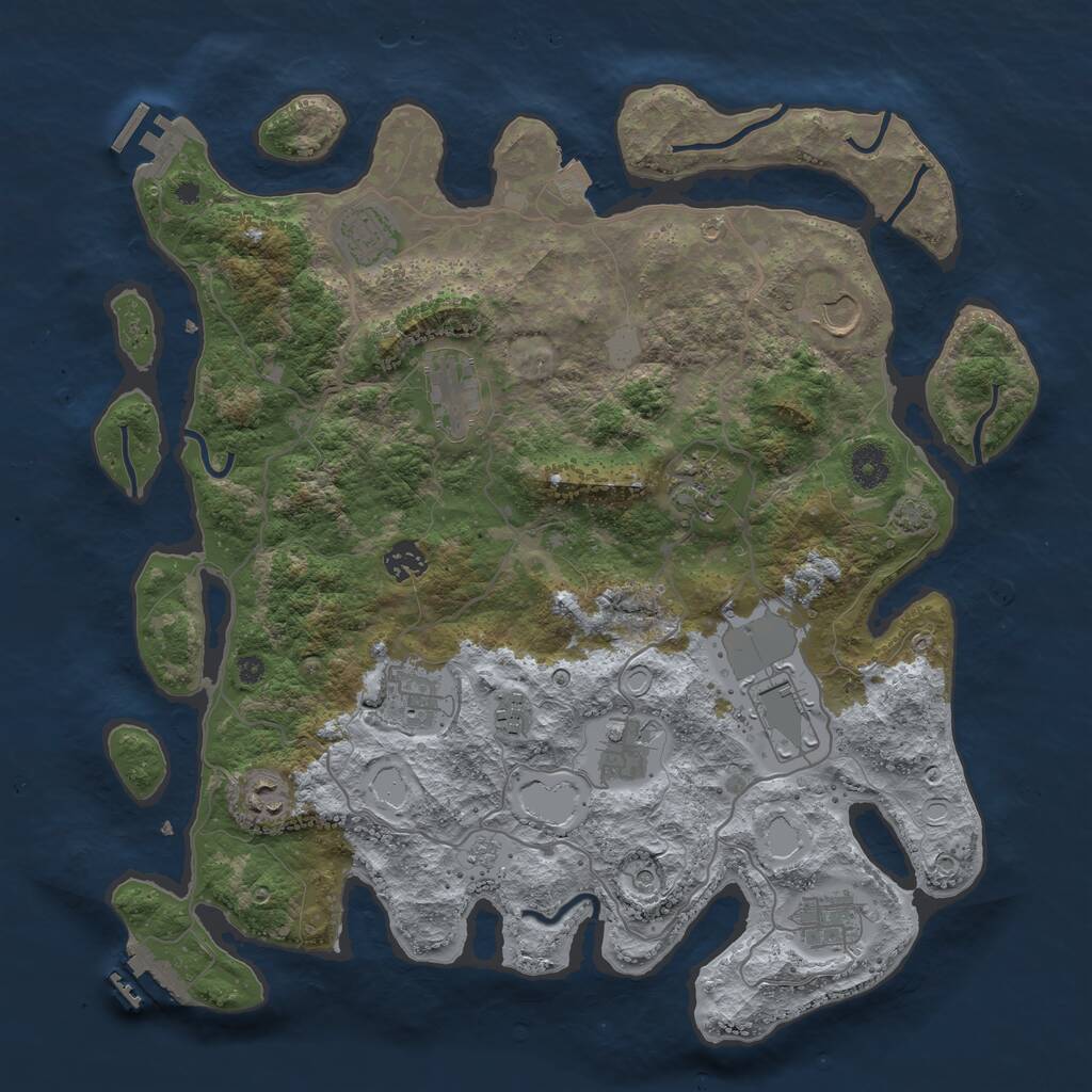 Rust Map: Procedural Map, Size: 4000, Seed: 125310, 17 Monuments