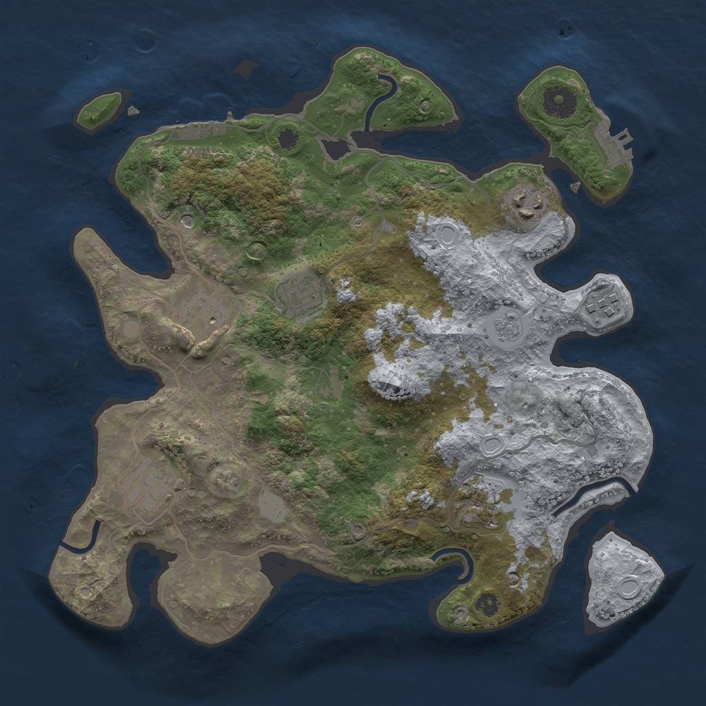 Rust Map: Procedural Map, Size: 3200, Seed: 7362, 15 Monuments