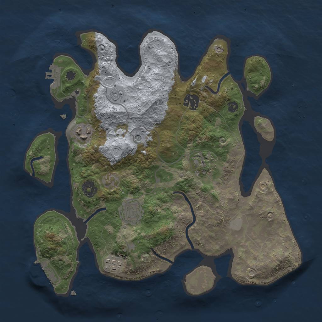 Rust Map: Procedural Map, Size: 3000, Seed: 117368258, 14 Monuments