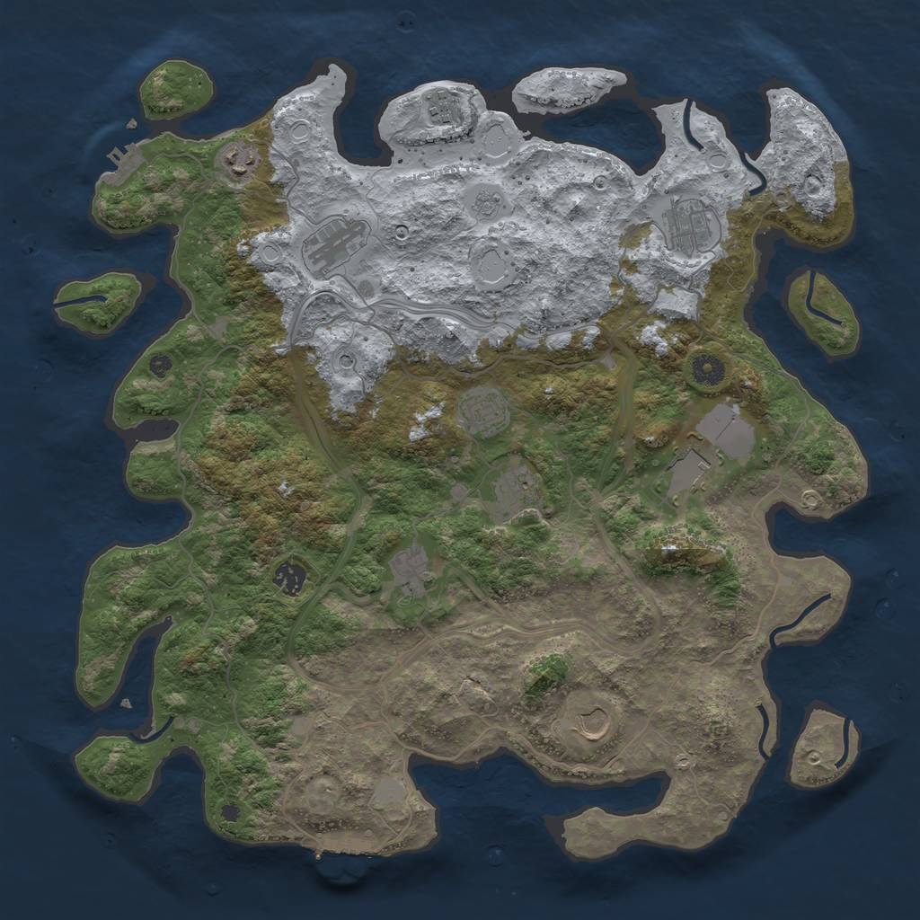 Rust Map: Procedural Map, Size: 4250, Seed: 731912830, 19 Monuments