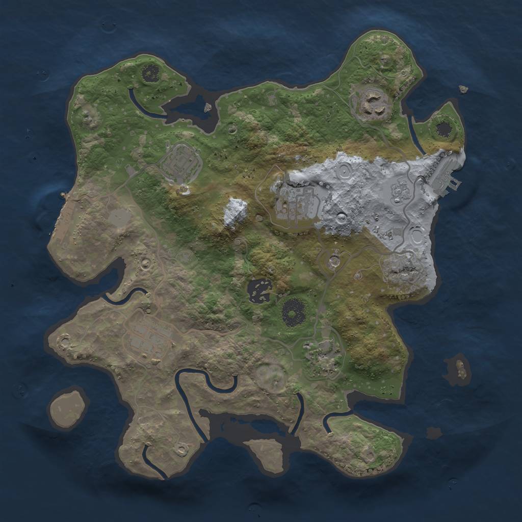 Rust Map: Procedural Map, Size: 3000, Seed: 2079921286, 15 Monuments