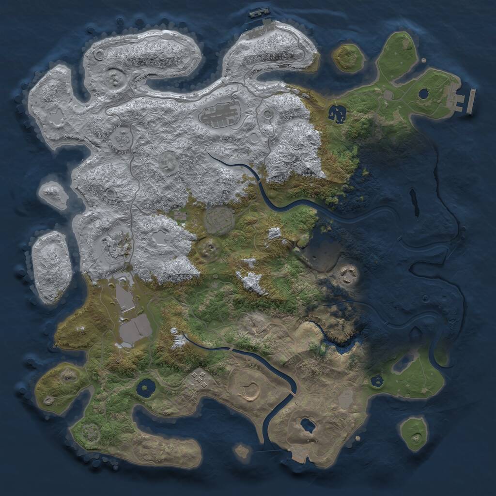 Rust Map: Procedural Map, Size: 4000, Seed: 1532297007, 15 Monuments