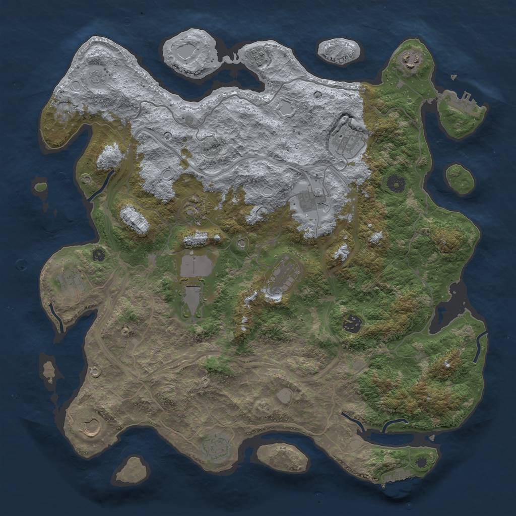 Rust Map: Procedural Map, Size: 4250, Seed: 902383766, 20 Monuments