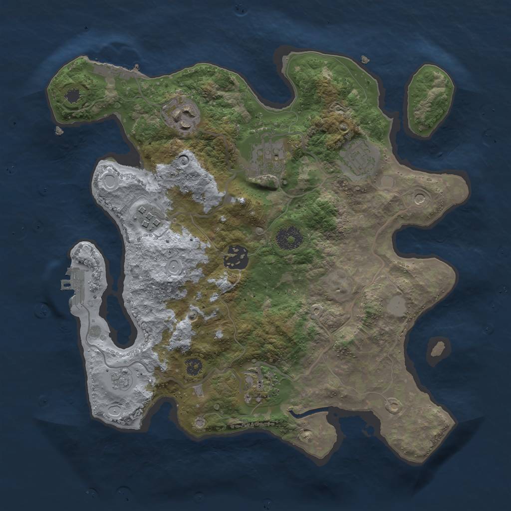 Rust Map: Procedural Map, Size: 3000, Seed: 73721, 15 Monuments