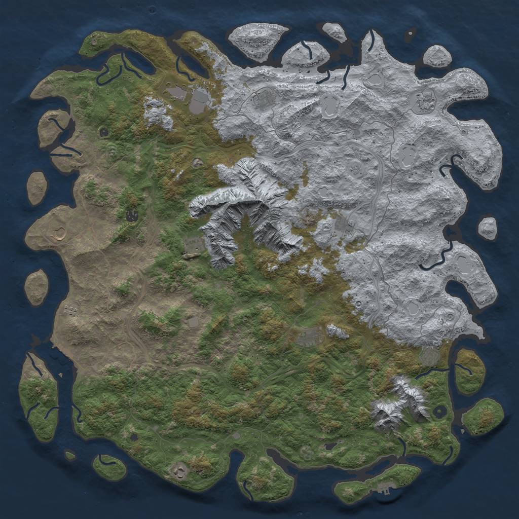 Rust Map: Procedural Map, Size: 6000, Seed: 95261984, 20 Monuments