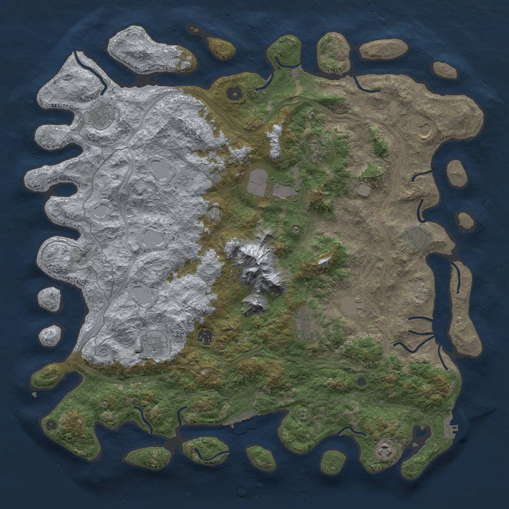 Rust Map: Procedural Map, Size: 5000, Seed: 11122001, 20 Monuments