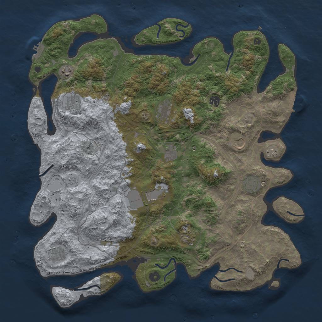 Rust Map: Procedural Map, Size: 4500, Seed: 155503927, 20 Monuments