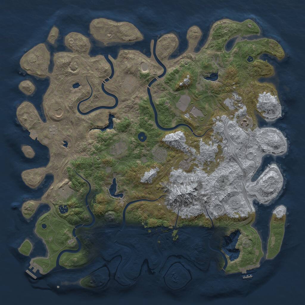 Rust Map: Procedural Map, Size: 5000, Seed: 182273, 17 Monuments