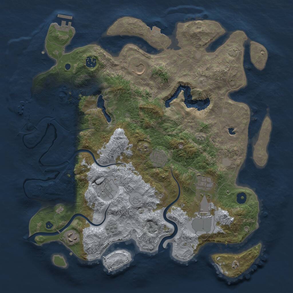 Rust Map: Procedural Map, Size: 4000, Seed: 1414519089, 14 Monuments