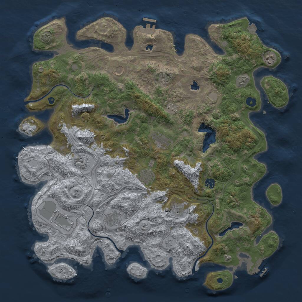 Rust Map: Procedural Map, Size: 4500, Seed: 19789430, 16 Monuments