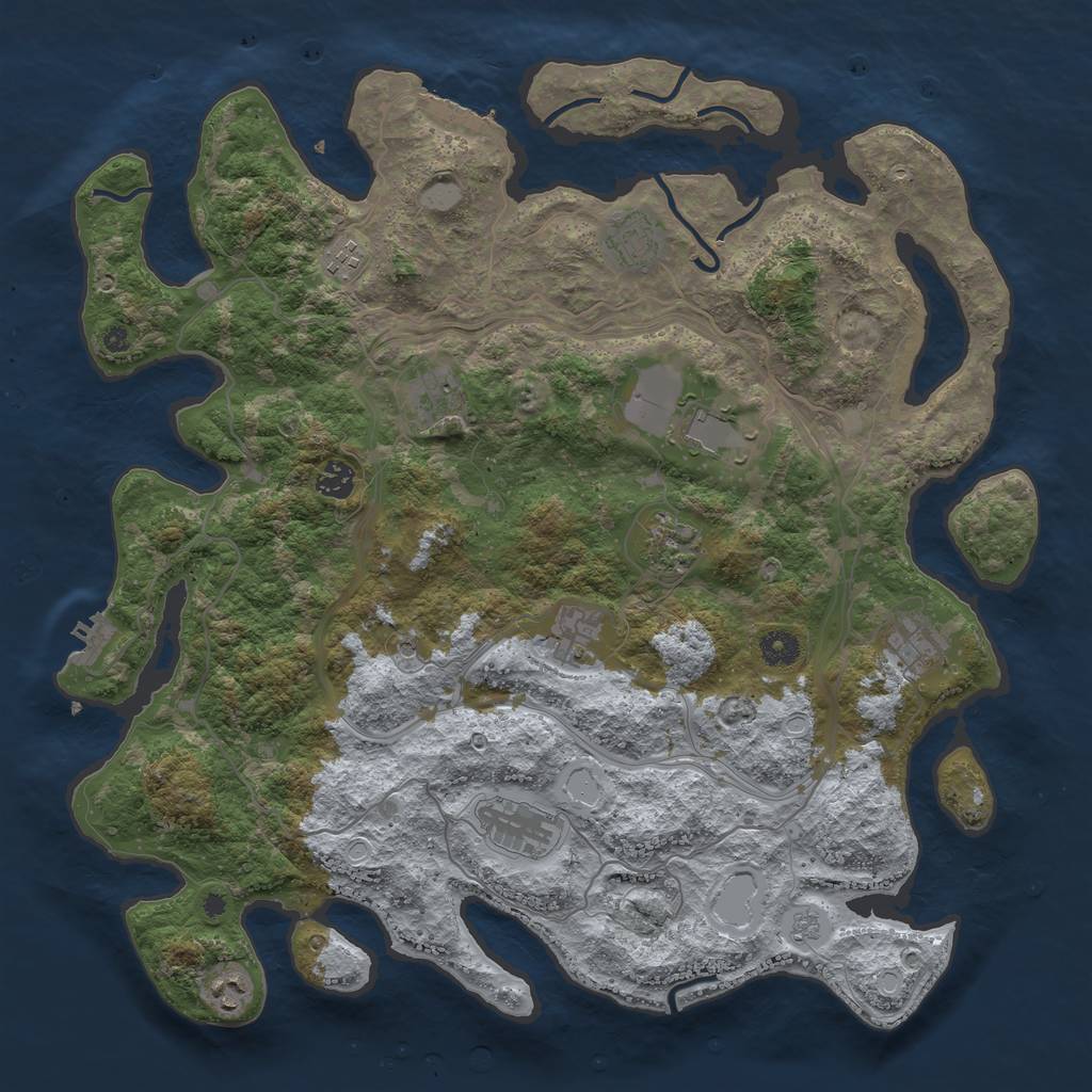 Rust Map: Procedural Map, Size: 4250, Seed: 654974310, 19 Monuments