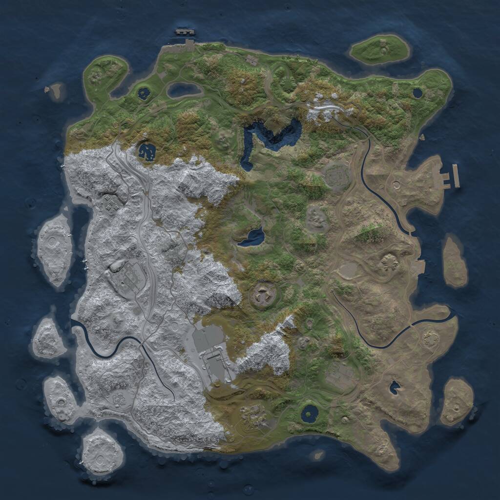 Rust Map: Procedural Map, Size: 4250, Seed: 1984291507, 14 Monuments