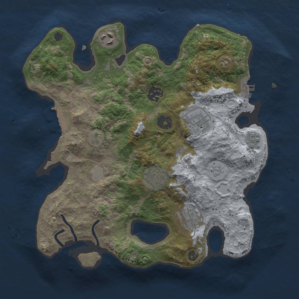 Rust Map: Procedural Map, Size: 3000, Seed: 7144, 14 Monuments