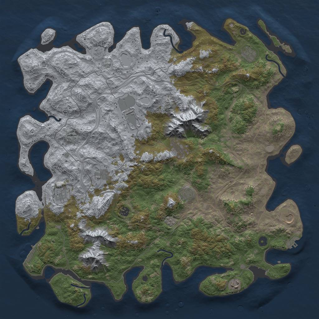 Rust Map: Procedural Map, Size: 5000, Seed: 1753462100, 19 Monuments