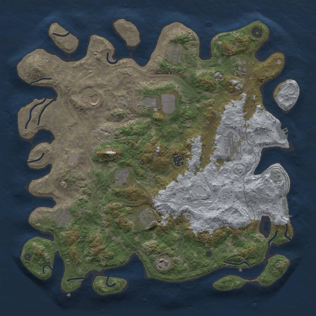Rust Map: Procedural Map, Size: 4250, Seed: 584006934, 20 Monuments